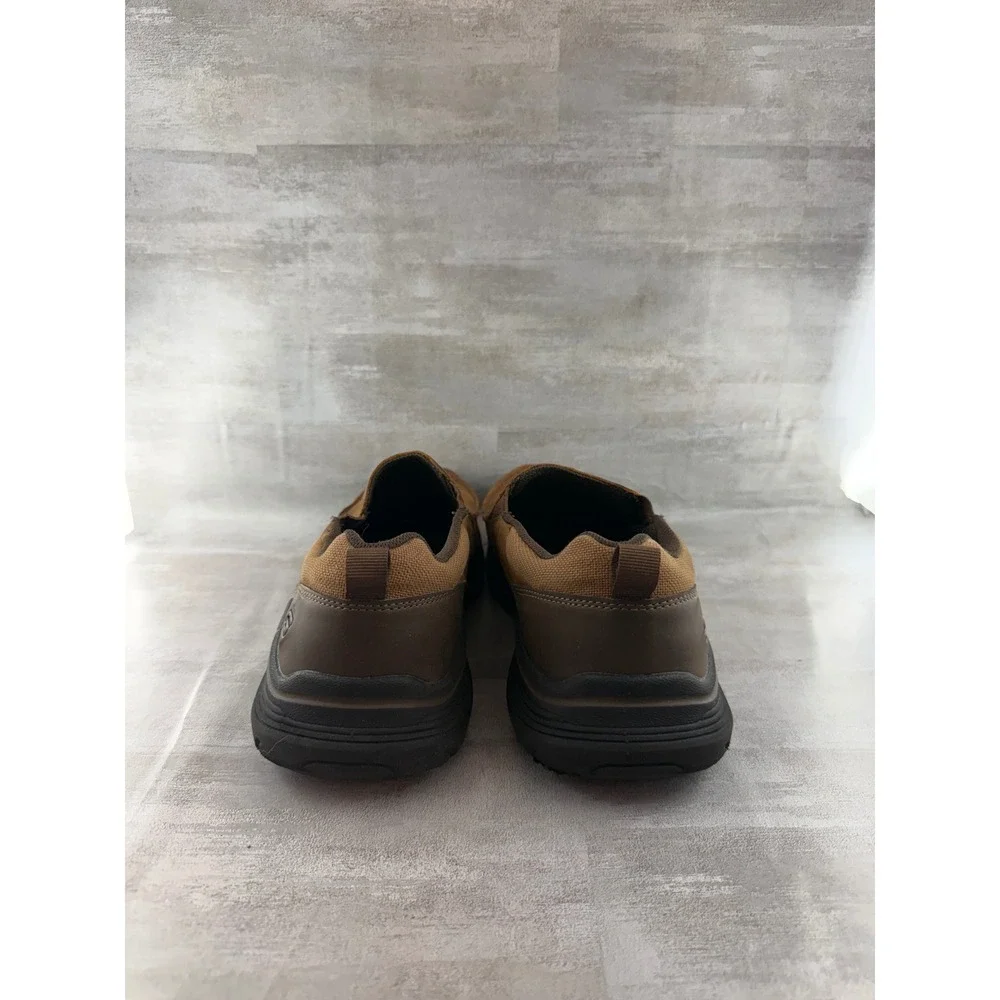 Skechers Relaxed Fit 66146 Brown Leather Slip On Loafers Men Sz 9.5 Goga Mat